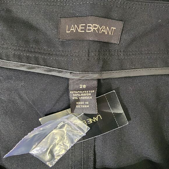Lane Bryant Womens Cropped Pants Plus Size 28 Black Wide Leg Zip Pockets Stretch - Picture 9 of 12